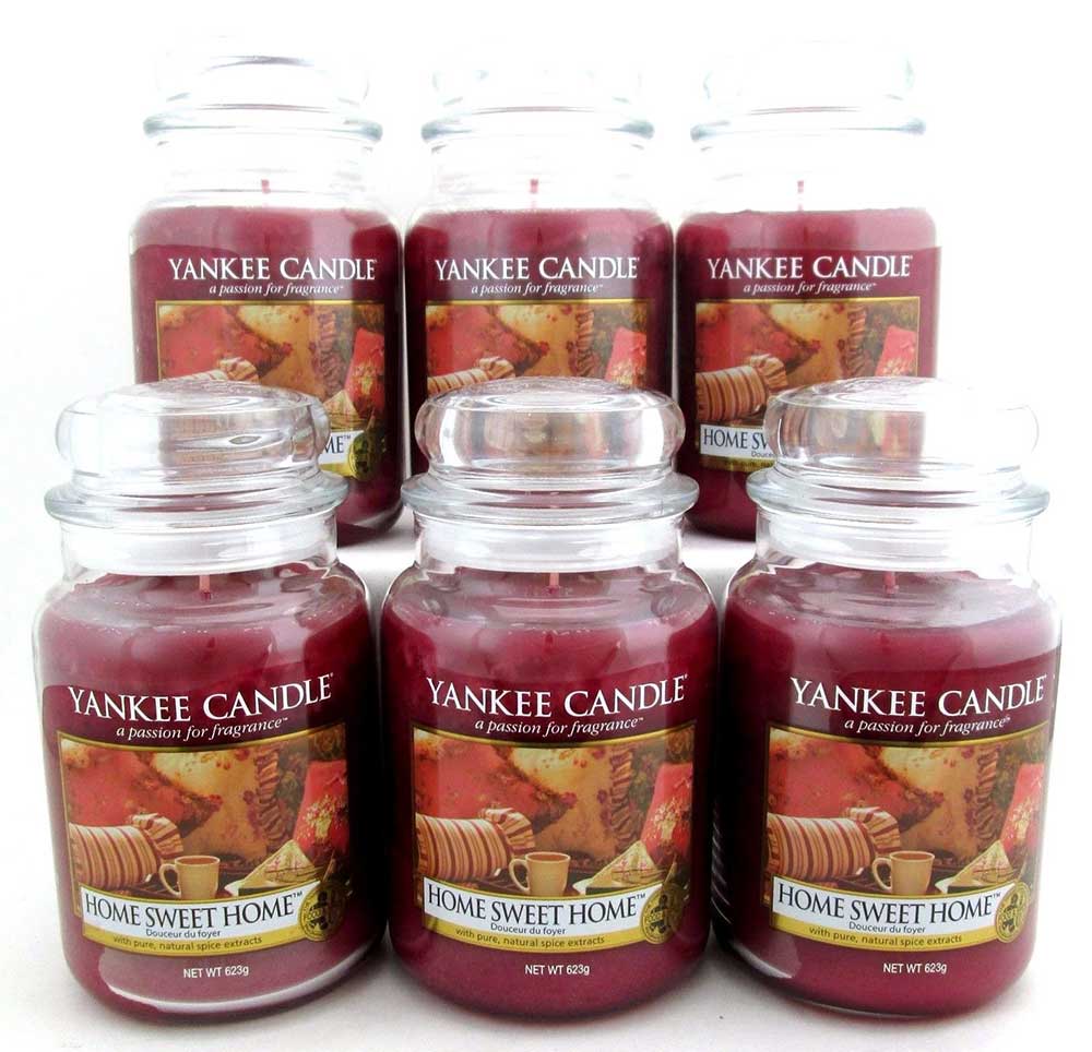 Yankee Candle Scented 22 oz Large Jar- Home Sweet Home -Lot of 6