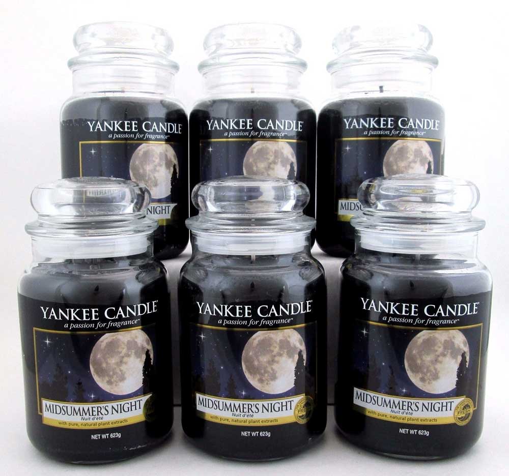 Yankee Candle Midsummer's Night 22 oz/623 g Large Glass Jars,Lot of 6