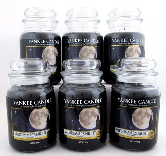 Yankee Candle Midsummer's Night 22 oz/623 g Large Glass Jars,Lot of 6