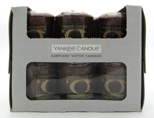 Yankee Candle Cappuccino Truffle Scent Lot of 18 Votive Candles Damaged BOX