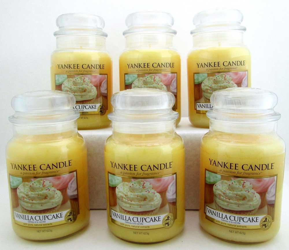 Yankee Candle Vanilla Cupcake 22 oz/ 623 g Large Jars Lot of 6