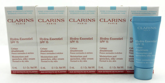 Clarins Hydra-Essentiel SPF15 Silky Cream Normal/Dry Skin Travel Size 0.1 oz.x10