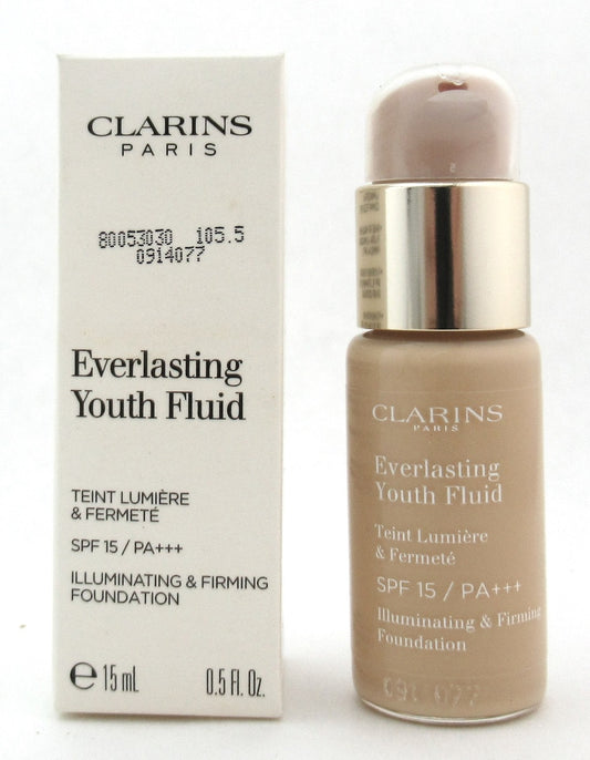 Clarins Everlasting Youth Fluid Foundation SPF 15 105.5 Flesh 15 ml./0.5 oz. Tester