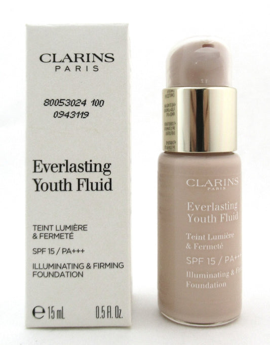 Clarins Everlasting Youth Fluid Foundation SPF 15 100 Lily 15 ml./0.5 oz. Tester