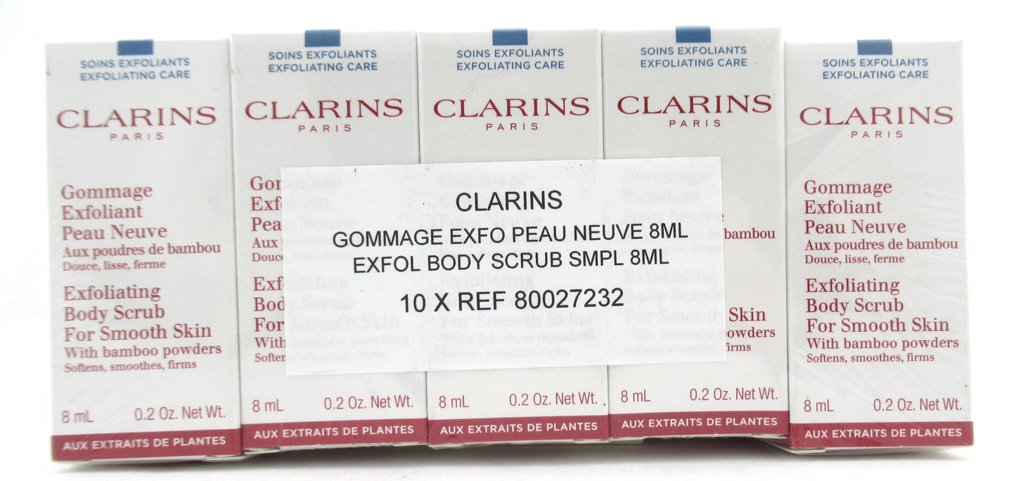 Clarins Exfoliating Body Scrub For Smooth Skin With Bamboo 8 ml. Lot of 10 New