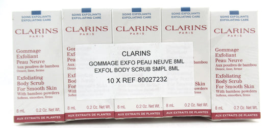 Clarins Exfoliating Body Scrub For Smooth Skin With Bamboo 8 ml. Lot of 10 New
