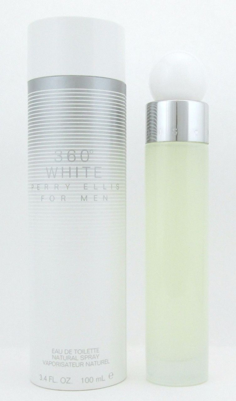 360 White by Perry Ellis 3.4 oz EDT Spray for Men *New In Box