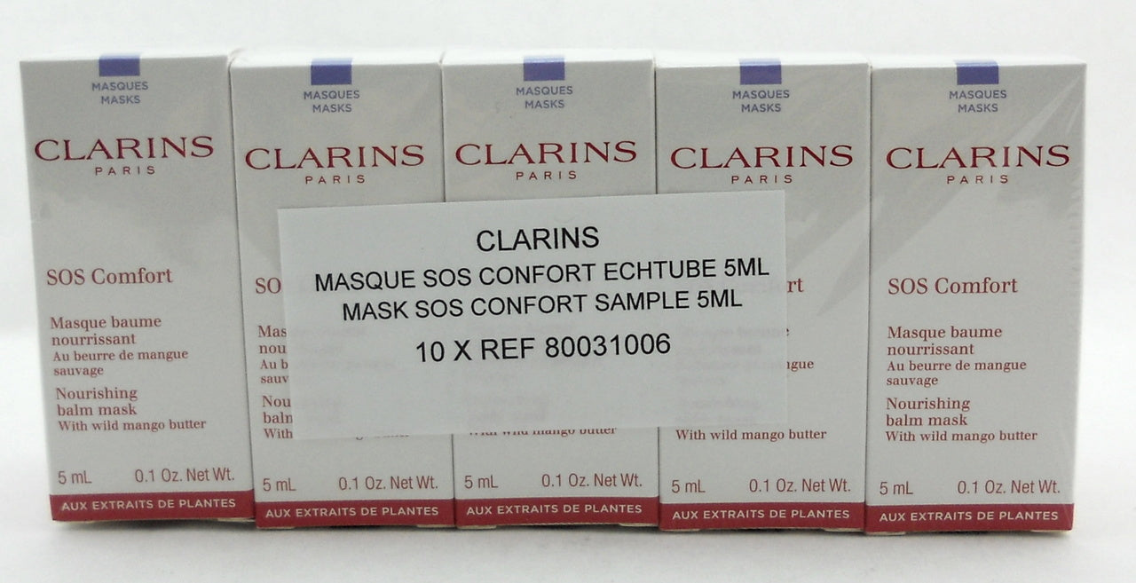 Clarins SOS Comfort Nourishing Balm Mask Travel Size 5 ml./ 0.1 oz. LOT of 10