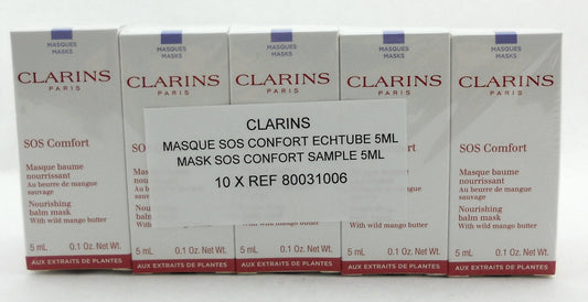 Clarins SOS Comfort Nourishing Balm Mask Travel Size 5 ml./ 0.1 oz. LOT of 10