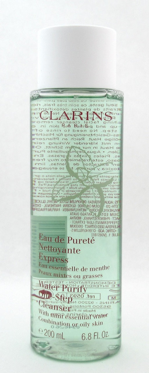 Clarins Water Purify One Step Cleanser w/Mint Combination/Oily 200 ml./ 6.8 oz. Tester Not Sealed
