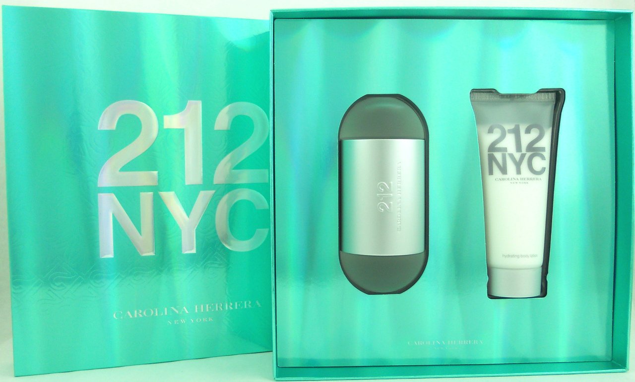 212 NYC Carolina Herrera Set for Women:3.4oz.EDT Spray+3.4oz.Lotion