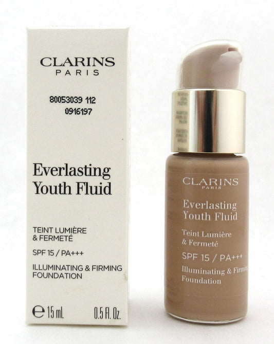 Clarins Everlasting Youth Fluid Foundation SPF 15 112 Amber 15 ml./ 0.5 oz. Tester