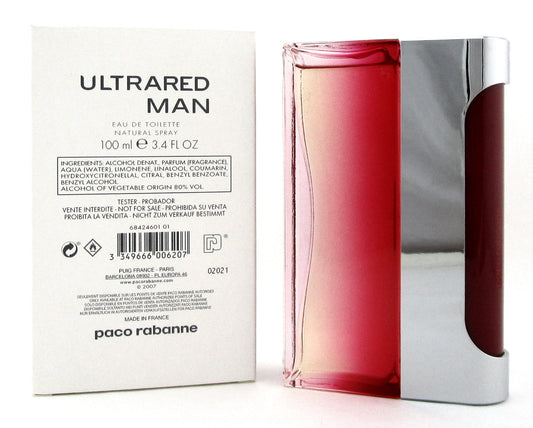 Ultrared Cologne by Paco Rabanne 3.4 oz Eau de Toilette Spray for Men. New Tester