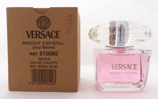 Versace Bright Crystal 3.0 oz./90 ml. Eau de Toilette Spray for Women New Tester w/Cap