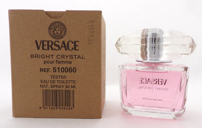 Versace Bright Crystal 3.0 oz./90 ml. Eau de Toilette Spray for Women New Tester w/Cap