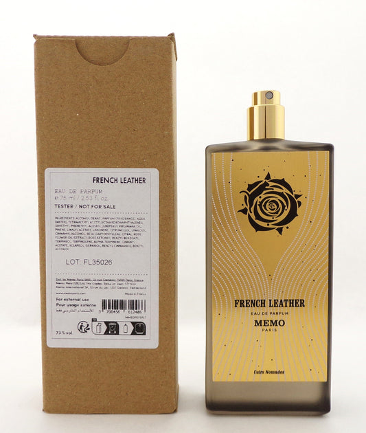 Memo Paris French Leather 2.53 oz./ 75 ml. Eau de Parfum Spray Unisex. New Tester, No Cap