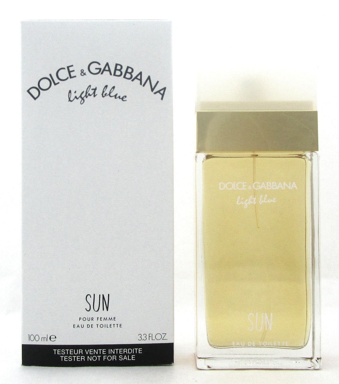 Dolce & Gabbana Light Blue SUN 3.3 oz. Eau de Toilette Spray for Women. New Tester w/Cap
