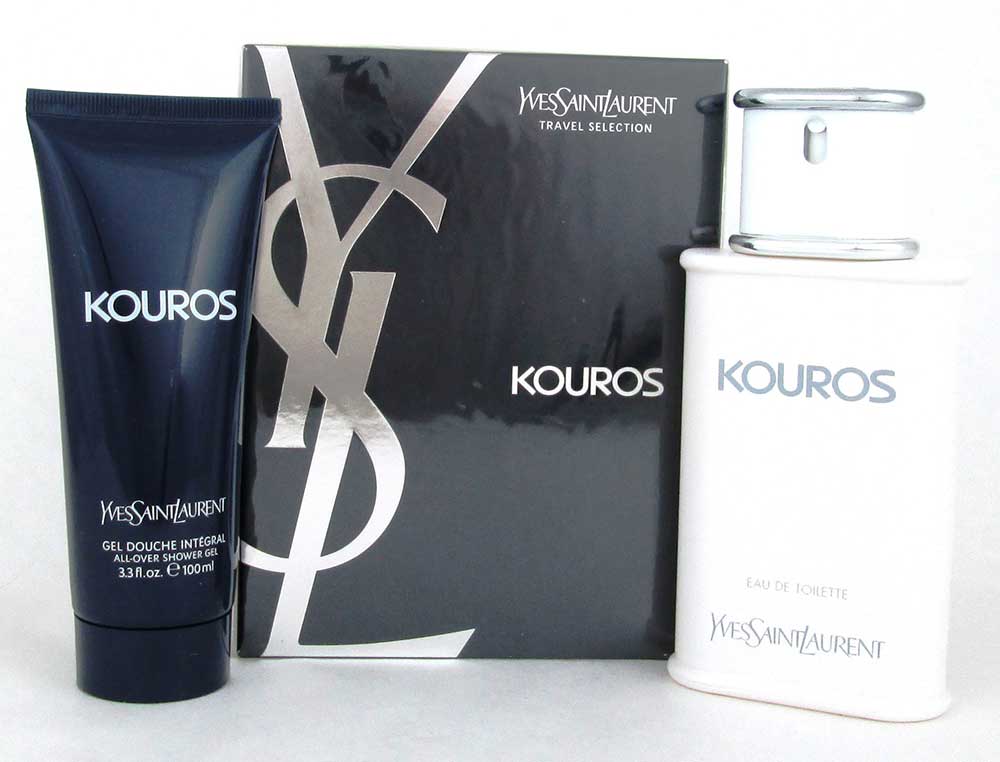 Kouros by Yves Saint Laurent Travel Set Men: 3.3oz.EDT+ 3.3oz.Sh.Gel