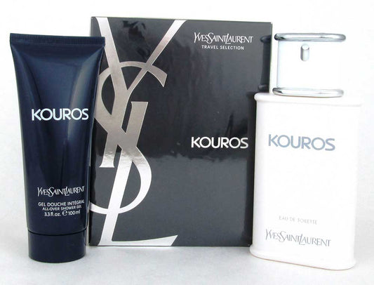 Kouros by Yves Saint Laurent Travel Set Men: 3.3oz.EDT+ 3.3oz.Sh.Gel