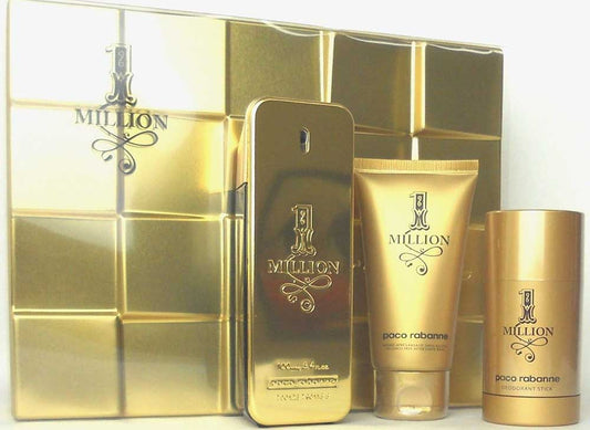 Paco Rabanne 1 Million 3.4oz.EDT Spray 3pc.Set for Men.New in Tin Box