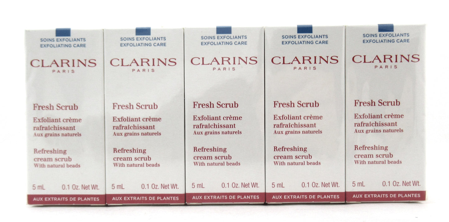 Clarins Fresh Scrub Refreshing Cream Scrub w/Natural Beads 5 ml. Lot of 10 New