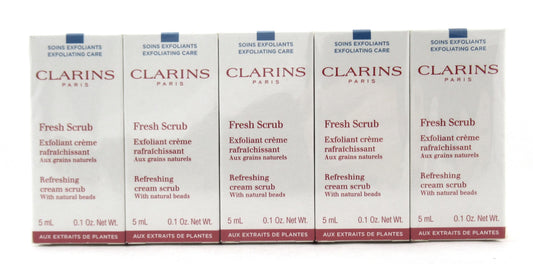 Clarins Fresh Scrub Refreshing Cream Scrub w/Natural Beads 5 ml. Lot of 10 New