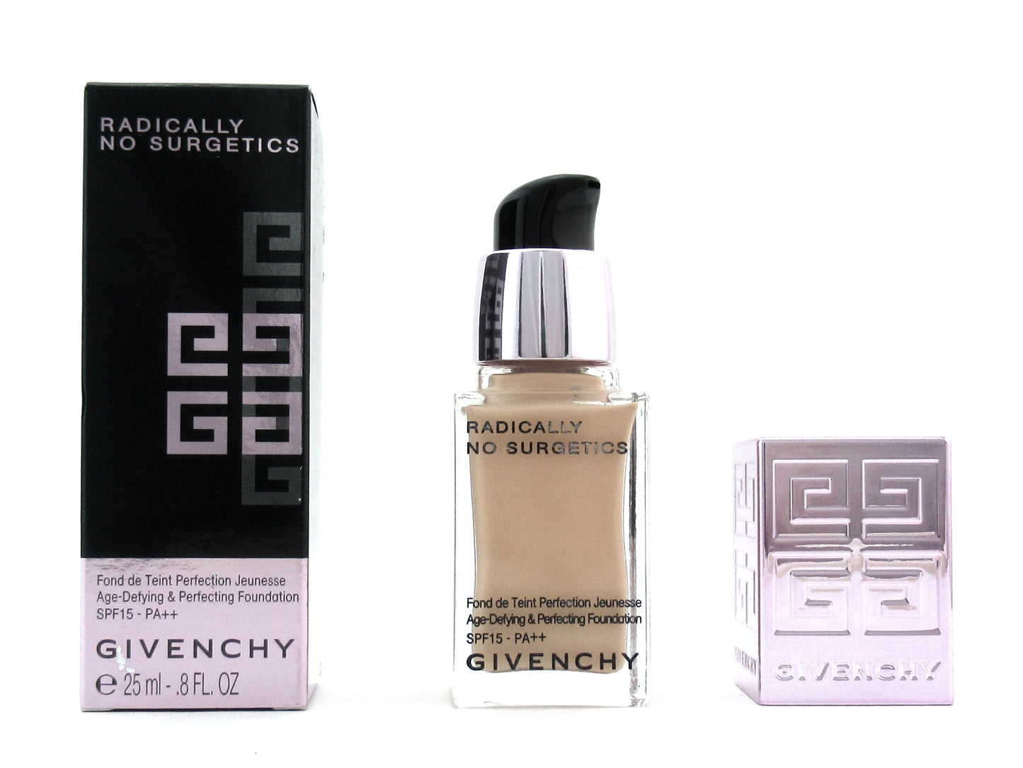 Givenchy Radically No Surgetics Age Defying Foundation SPF15 # 4 Radiant Beige 25 ml./ 0.8 oz. Damaged Box