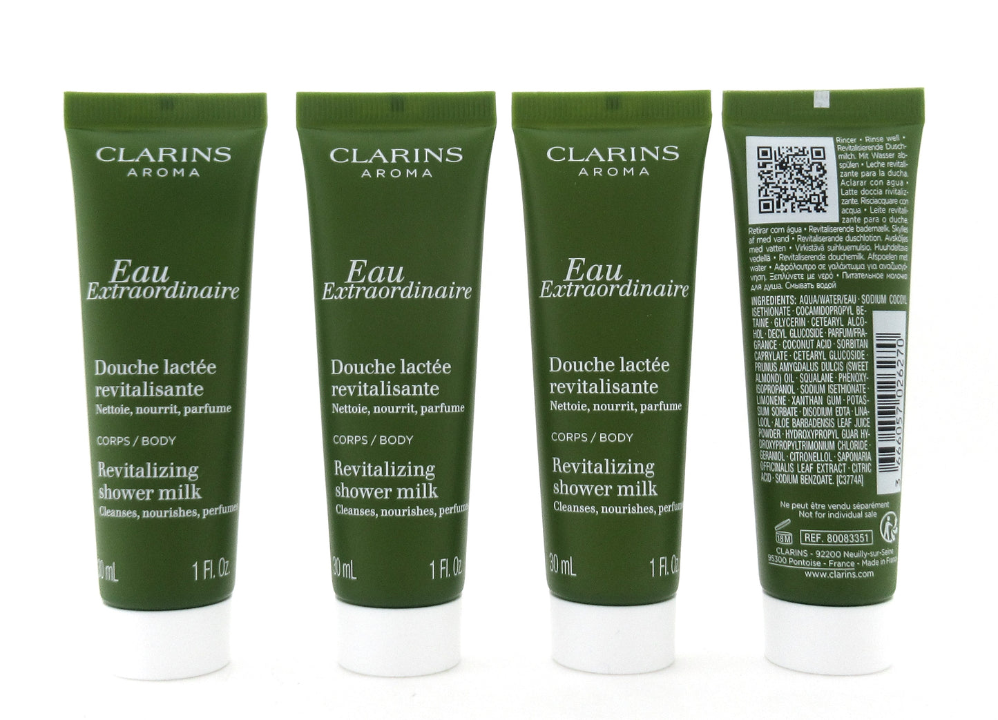 Clarins Eau Extraordinaire Revitalizing Shower Milk 1 oz./ 30 ml. (Lot of 4) New