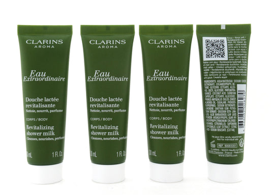 Clarins Eau Extraordinaire Revitalizing Shower Milk 1 oz./ 30 ml. (Lot of 4) New