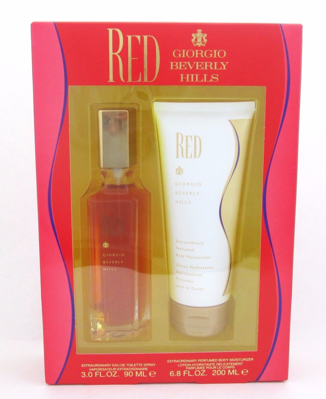 Red Giorgio Beverly Hills 2 Pieces Set Women EDT Spray 3.0 oz+Body Lotion 6.8 oz