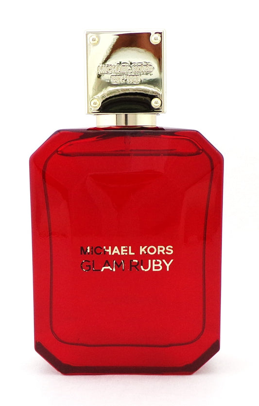 Michael Kors Glam Ruby Eau de Parfum Spray for Women 3.4 oz./ 100 ml Tester w/Cap NO BOX Lower Fragrance Level Gold Letter are scratched