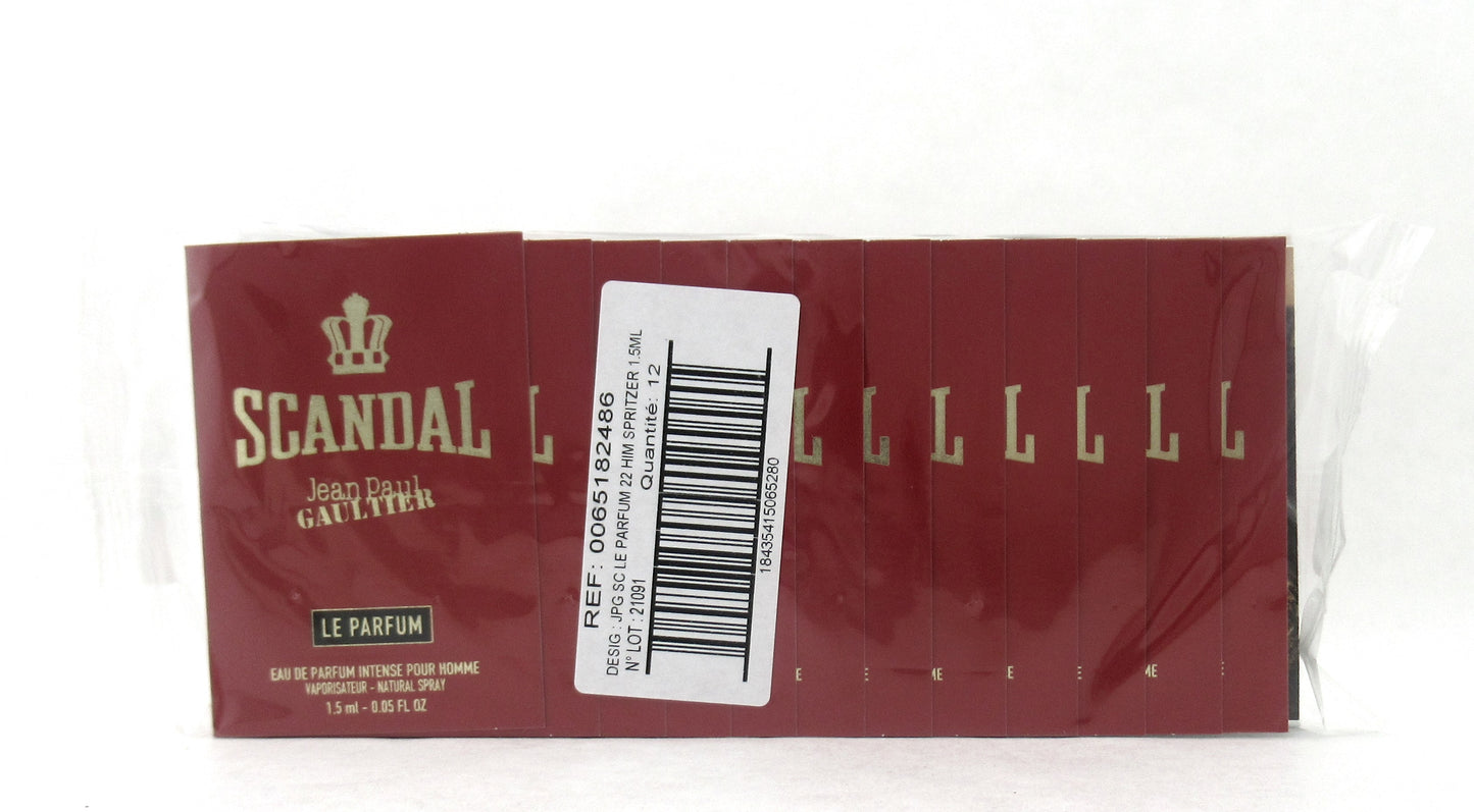 SCANDAL LE PARFUM by Jean Paul Gaultier EDP INTENSE Pour Homme VIAL 1.5 ml./ 0.05 oz. x 12 (Lot of 12)
