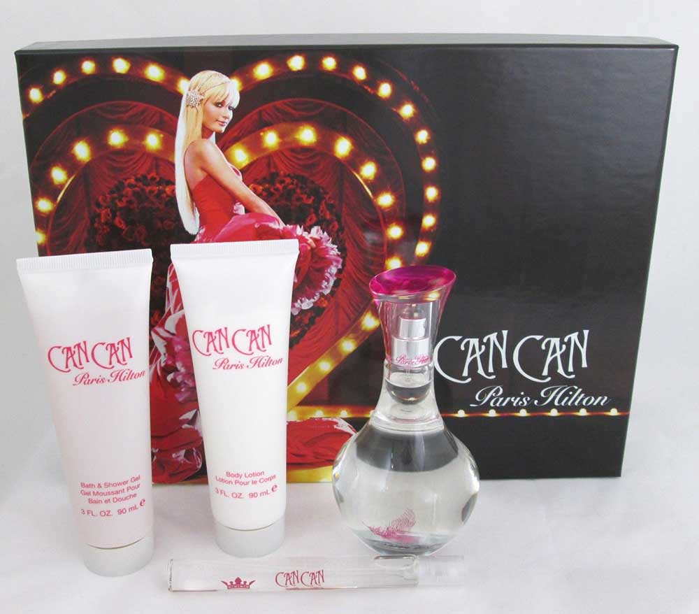 Can Can 4 Piece Gift Set For Women By Paris Hilton 3.4 oz.EDP Spray