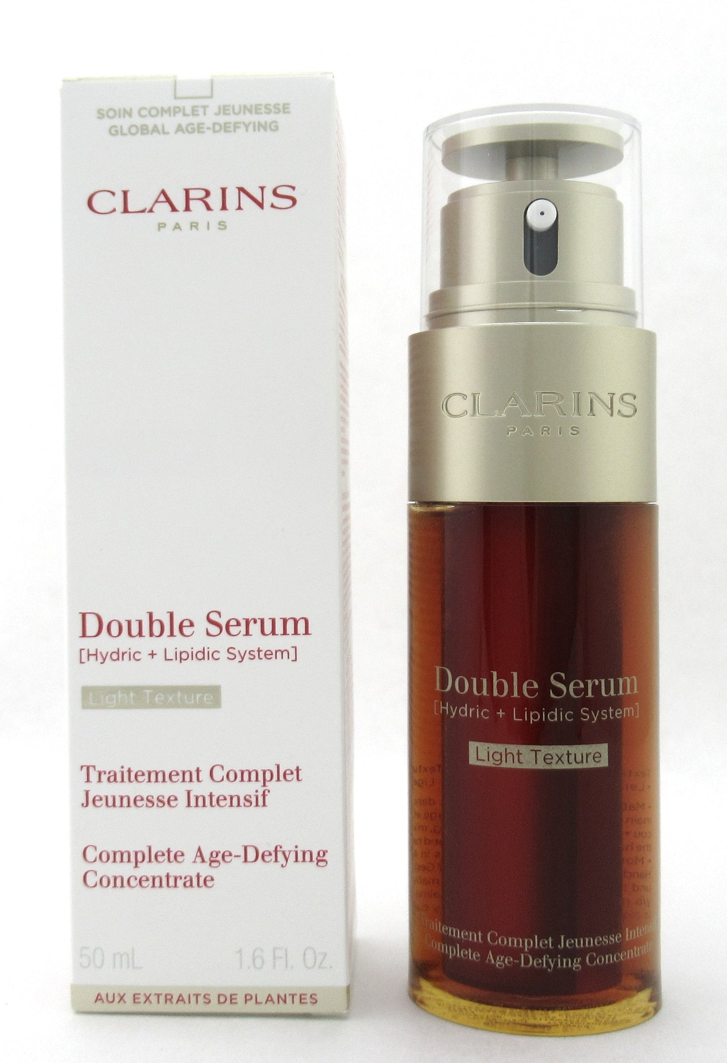 Clarins Double Serum Light Texture Complete Age Control Concentrate 50 ml./ 1.6 oz. New