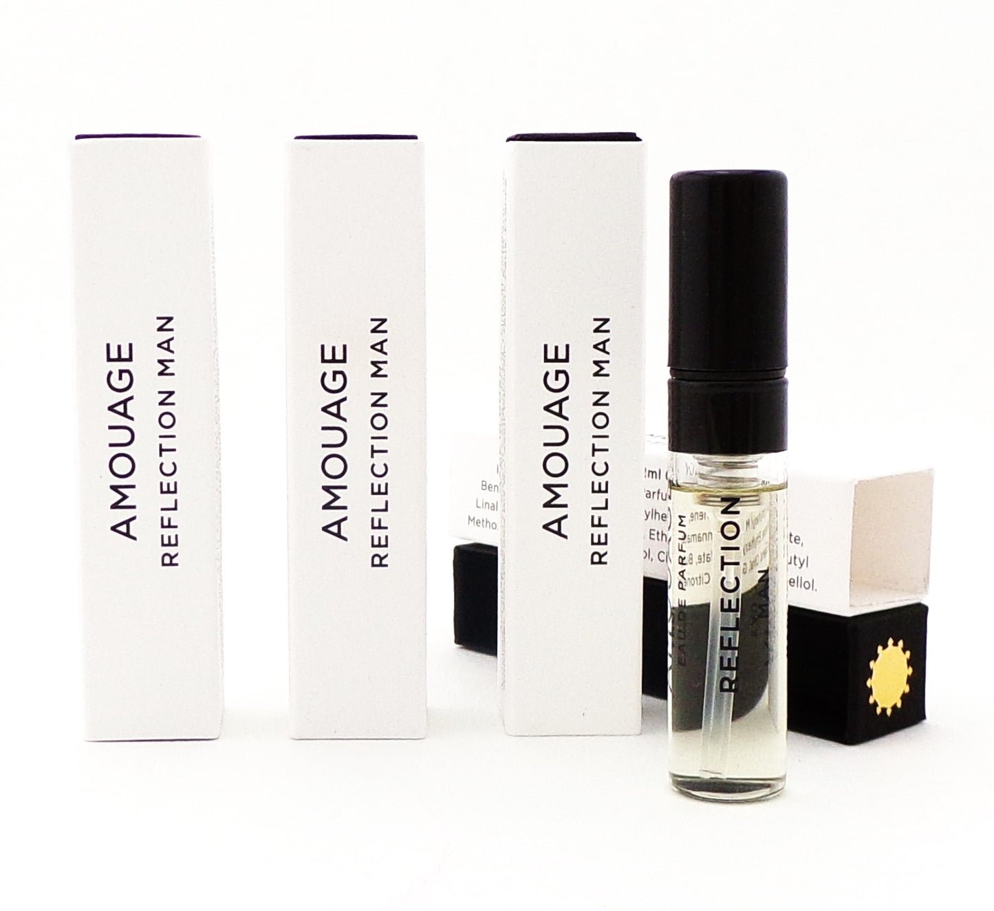 Amouage REFLECTION Man 0.06 oz. Eau de Parfum Sample Spray  LOT OF 4 Vials Brand New