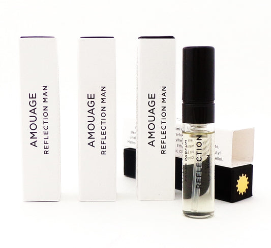 Amouage REFLECTION Man 0.06 oz. Eau de Parfum Sample Spray  LOT OF 4 Vials Brand New