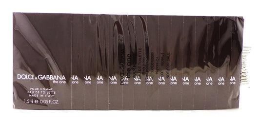 Dolce & Gabbana The One 0.05 oz./ 1.5 ml. Eau de Toilette Spray Vial for Men Lot of 15 pcs. New Sealed Pack