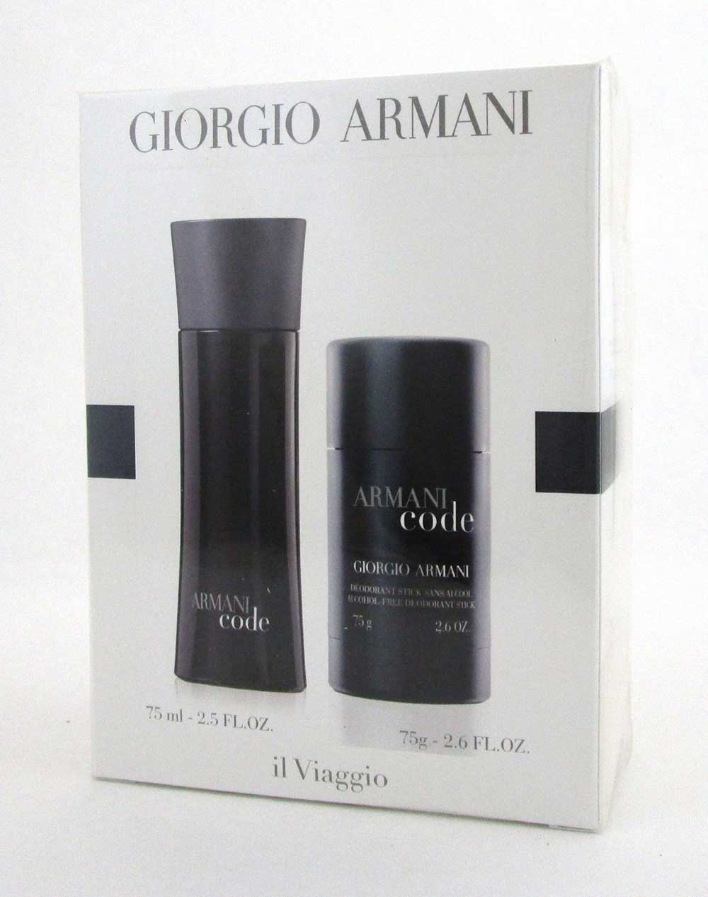 Armani Code by Giorgio Armani 2Pcs Set Men:EDT Spray 2.5oz +Deo 2.6oz