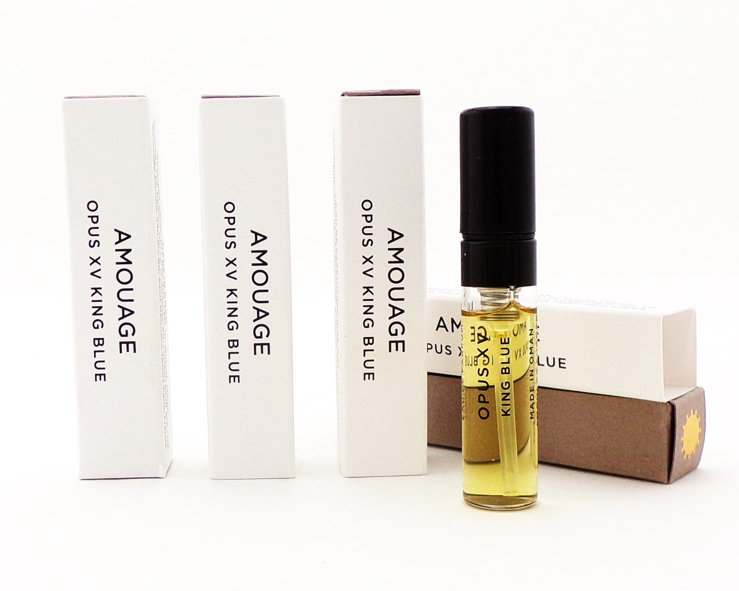 Amouage OPUS XV: KING BLUE 0.06 oz. Eau de Parfum Sample Spray Unisex LOT OF 4 Vials Brand New