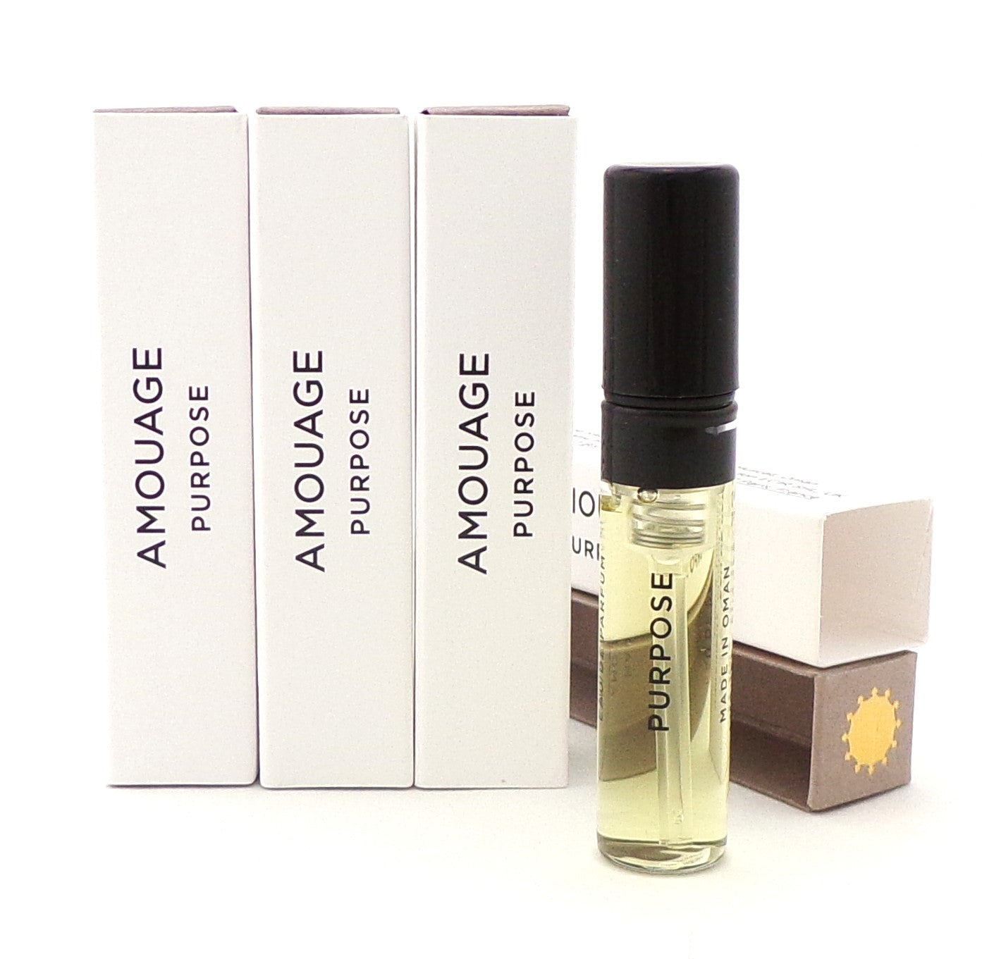 Amouage PURPOSE Man 0.06 oz. Eau de Parfum Sample Spray LOT OF 4 Vials Brand New