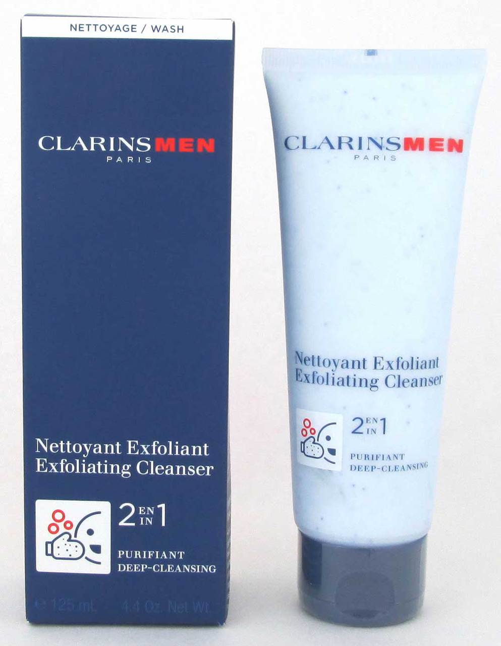 Clarins Men Exfoliating Cleanser 4.4 oz/125 ml Slightly Damaged Box