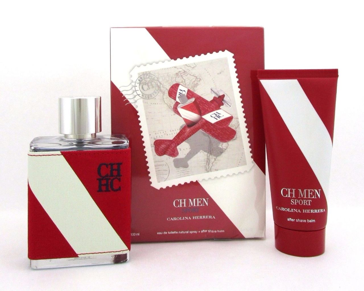 CH Sport by Carolina Herrera Set 3.4oz.EDT Spr+3.4oz.A/ShBalm *Damag.
