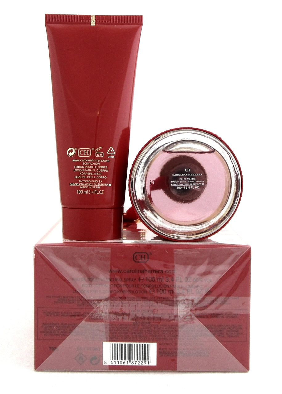 CH by Carolina Herrera Women Travel Set: 3.4oz.EDT Spray+3.4oz.Body Lotion. NEW SET