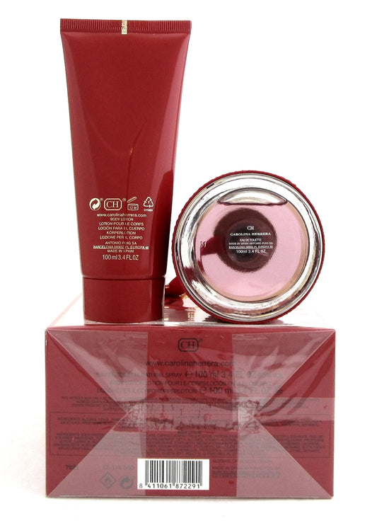 CH by Carolina Herrera Women Travel Set: 3.4oz.EDT Spray+3.4oz.Body Lotion. NEW SET