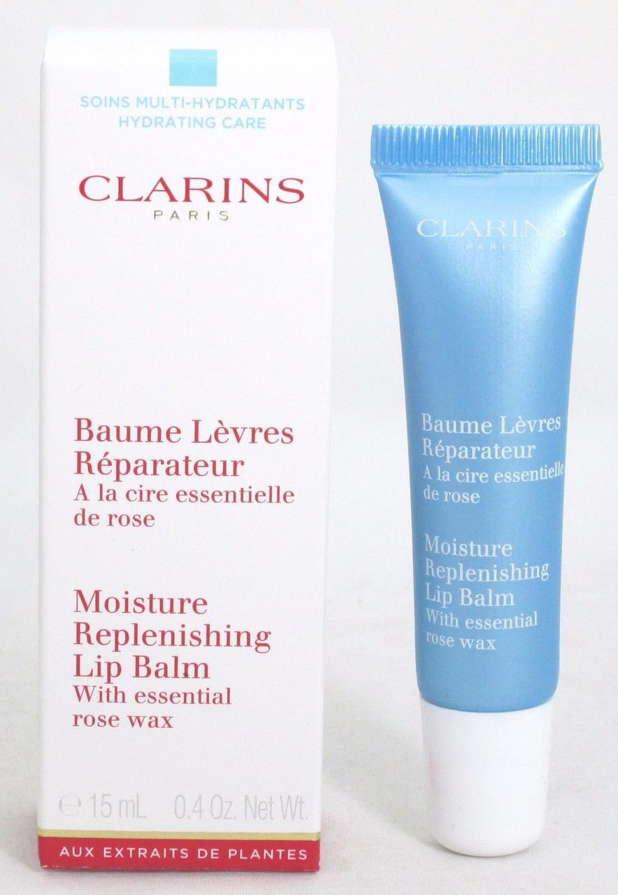 Clarins Moisture Replenishing Lip Balm w/Essential Rose Wax 15 ml NIB