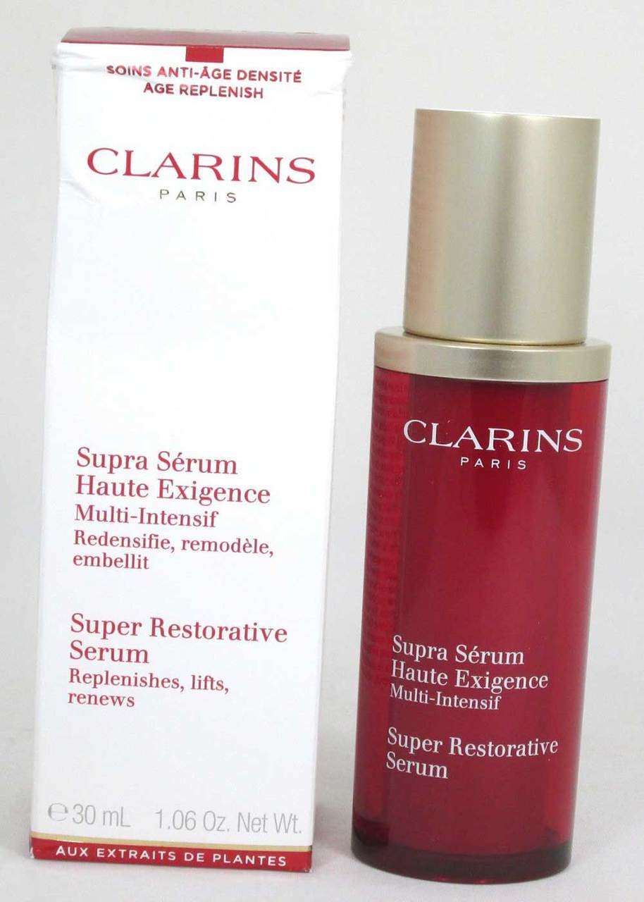 Clarins Super Restorative Serum 1.06 oz Slightly damaged box. New.