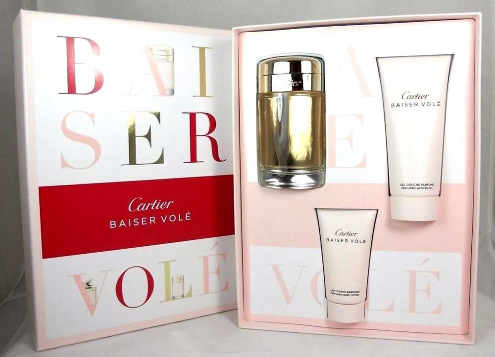 Cartier Baiser Vole 3.3oz.EDP Spray+1.6oz.Lotion+3.3oz.Gel.Set.NIB