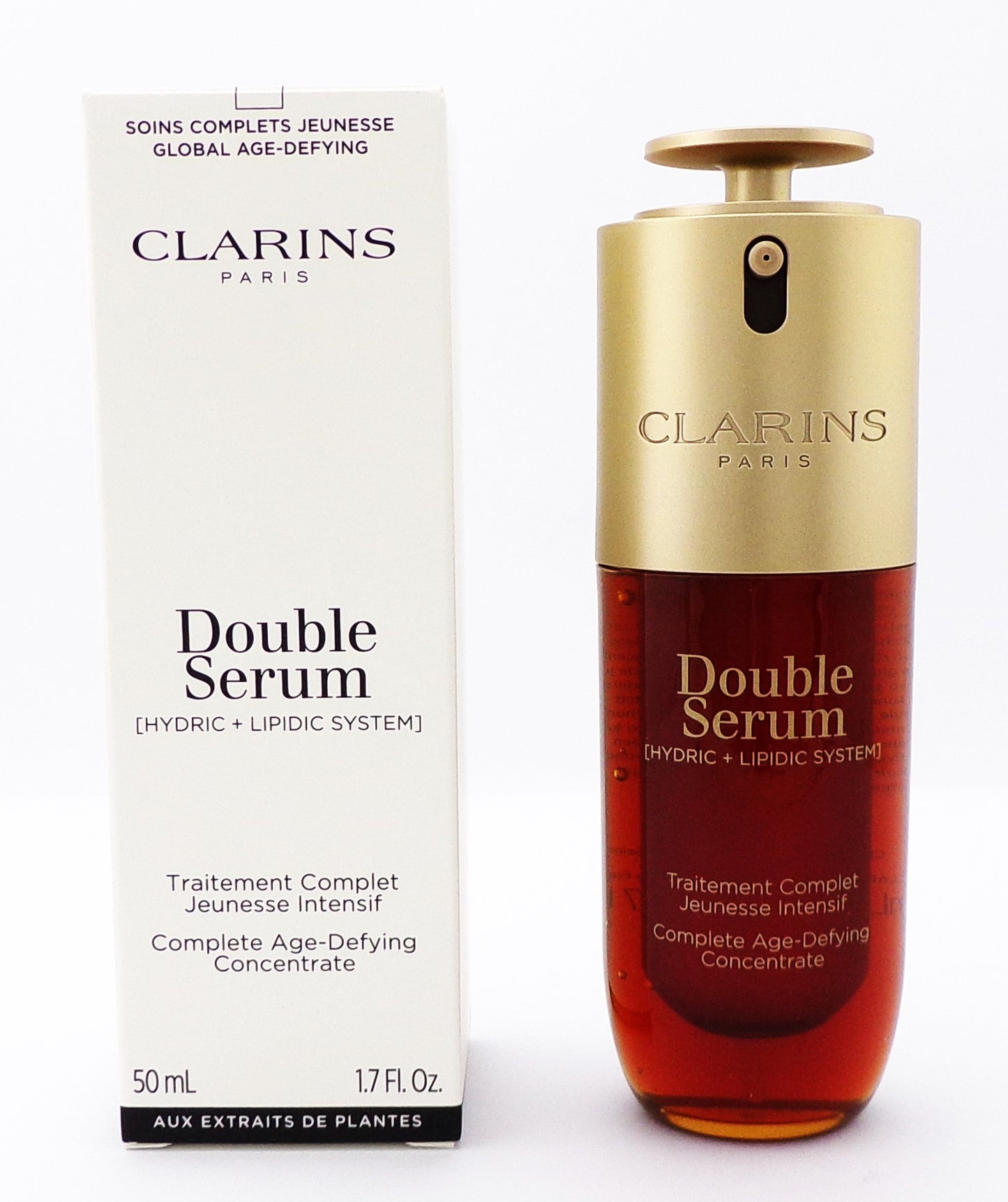 Clarins Double Serum 1.7 oz. Complete Age-Defying Concentrate TESTER New Packaging