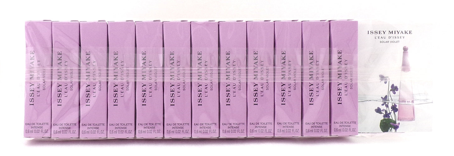 L'Eau D'Issey Solar Violet by Issey Miyake 0.02 oz./ 0.6 ml. Eau de Toilette Intense Vial Spray for Women. New. Lot of 12