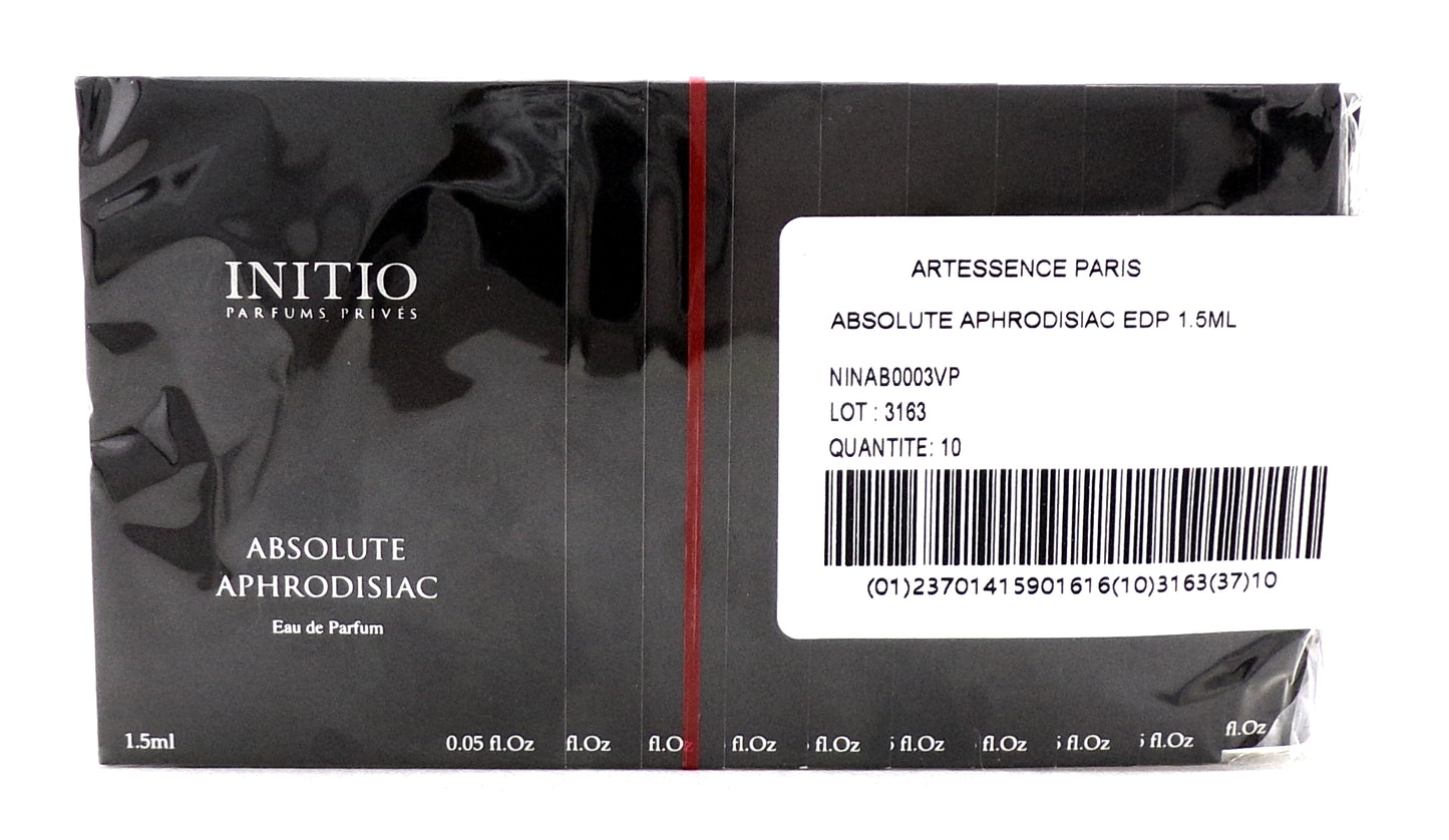 INITIO ABSOLUTE APHRODISIAC 1.5 ml./ 0.05 oz. Eau de Parfum Vial Spray. Pack of 10 pcs. New Sealed Bag